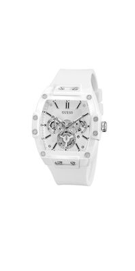Guess Phoenix Herren-Multifunktionsuhr mit weißem Silikonarmband GW0203G2