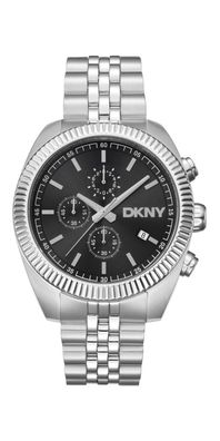 Donna Karan New York Everyday Chonograph Herrenuhr silber schwarz