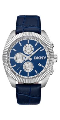 Donna Karan New York Everyday Herrenuhr Chronograph silber blau