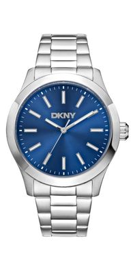 Donna Karan New York Herrenuhr silber blau