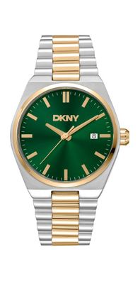 Donna Karan New York Everyday Herrenuhr silber gold gruen