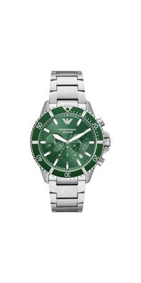 Emporio Armani Dreizeigeruhr Edelstahl Grün AR11500