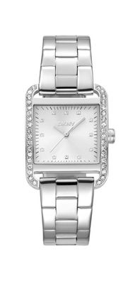 Donna Karan New York City Glitz Damenuhr silber