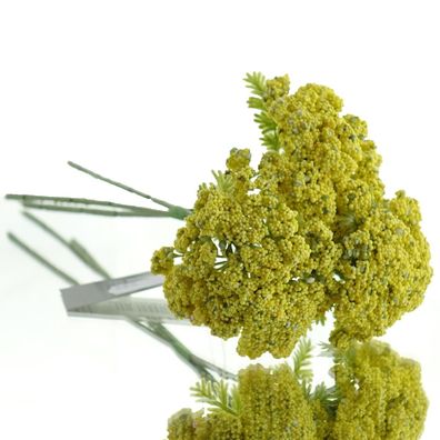 Kunstblumen Schaf-Garbe gelb Bund - 3 Stück 29 cm