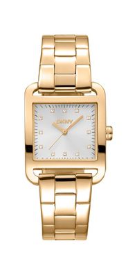 Donna Karan New York City Midi Damenarmbanduhr Gold Edelstahl