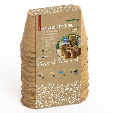 Romberg Classic Anzuchttöpfe Ø 6 cm rund torffrei - 26er Pack