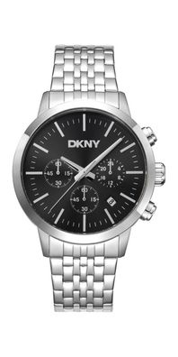 Donna Karan New York Everyday Chronograph Herren silber schwarz