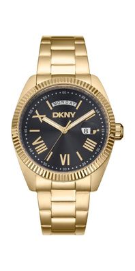 Donna Karan New York Herrenuhr gold schwarz