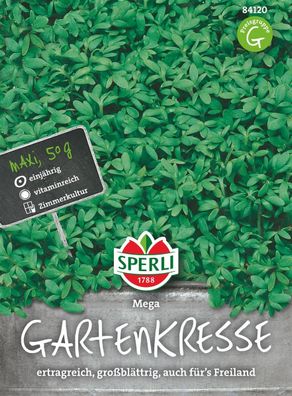 Sperli Gartenkresse Mega großblättrig - 50 g Großpackung - Kräutersamen