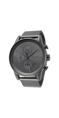 Boss Navigator Herren Chronograph Grau Edelstahl Mesh HB1513674