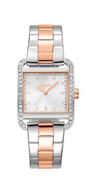 Donna Karan New York City Glitz Damenuhr silber roségold