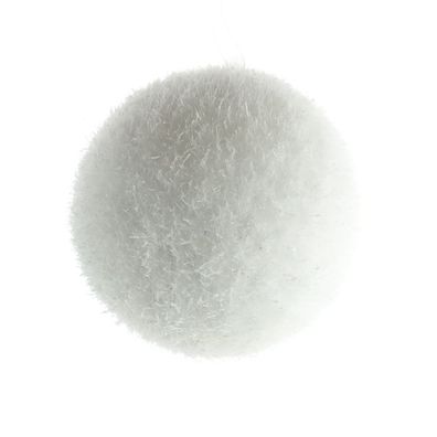 Bruchfeste Weihnachtskugel Weiß mit Glitzer Ø 10 cm - Kunststoff