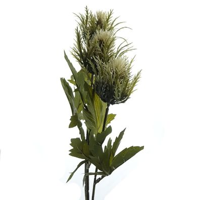 Distelzweig Creme mit 3 Blüten 68 cm - Kunstblumen