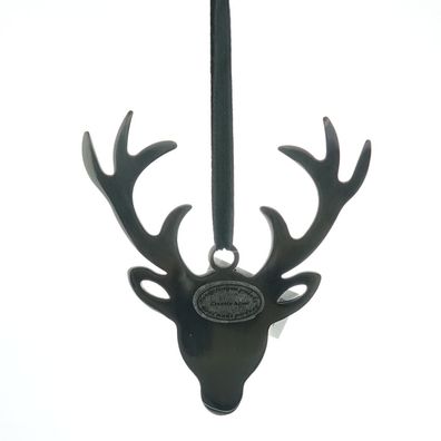 Weihnachtsanhänger Hirschkopf RUDI Silberfarben poliert M 12 cm - Edelstahl