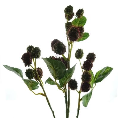 Kunstblume Himbeerzweig grün-rot 68 cm