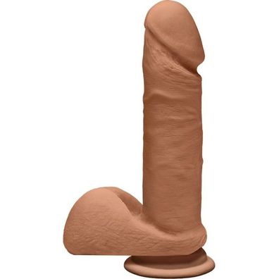 Dual Density Dildo Perfect D mit Hoden 7 Karamell
