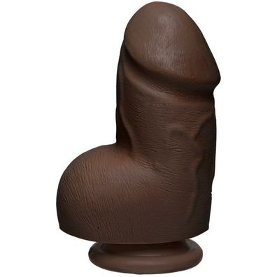 Dual Density Dildo Fat D mit Hoden 6 Ultraskyn Chocolate
