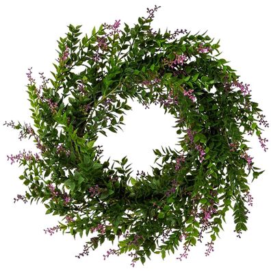 GASPER Miniblattkranz Lila & Grün Ø 61 cm - Kunstblumen