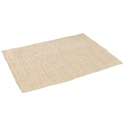 GASPER Tischset Squadra Cremeweiß 33 x 44 cm - Jute & Baumwolle