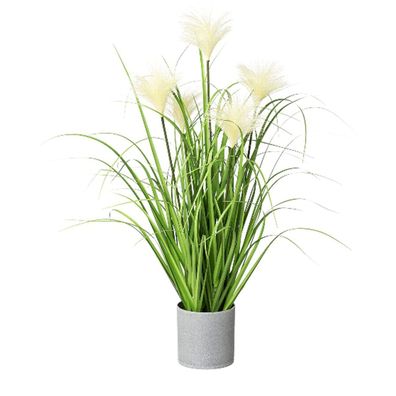 GASPER Riedgras im grauen Ziertopf 66 cm - Kunstblumen
