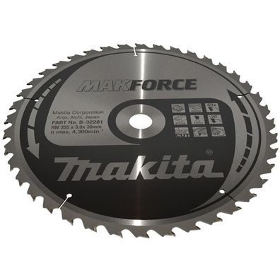 Makita® Zubehör Kreissägeblatt Makforce Ø 355/30 mm 40 Zähne 2,2 mm Holz - B-32281