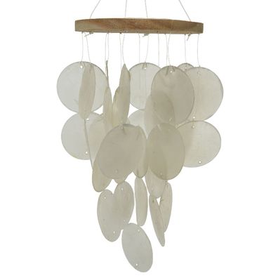 Decoris® Windspiel Capiz Natur Ø 12,5 x 36 cm