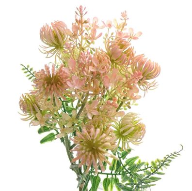 DEKO® Florale Protea Lachsrosa & Creme 3er Bund 40 cm - Kunstblumen