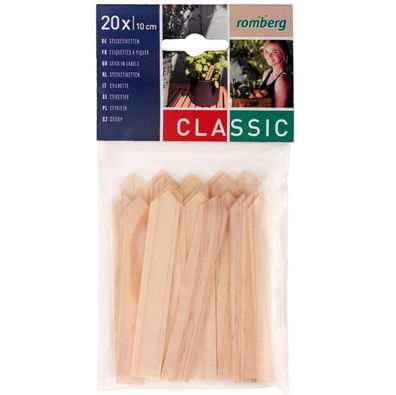Romberg Classic Steckettiketten aus FSC® Pinienholz 10 cm - 20er Pack