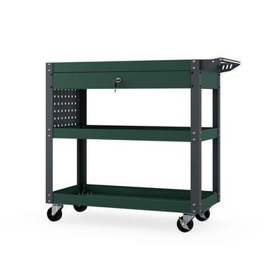 Werkstatt-Werkzeugwagen, flaschengrün: FRED, 800 x 800 x 380 mm