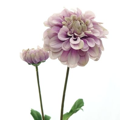 GASPER Dekorative Dahlie mit Knospe Lila 63 cm - Kunstblumen