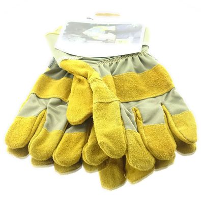 BLACKFOX® Garten - Handschuhe Fleece Ockergelb Größe 9/L - Leder & Stoff