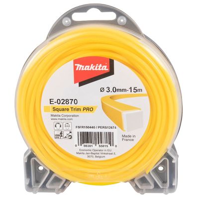 Makita® Zubehör Mähfaden Square TrimPRO 4-kant Ø 3 mm-15 m E-02870