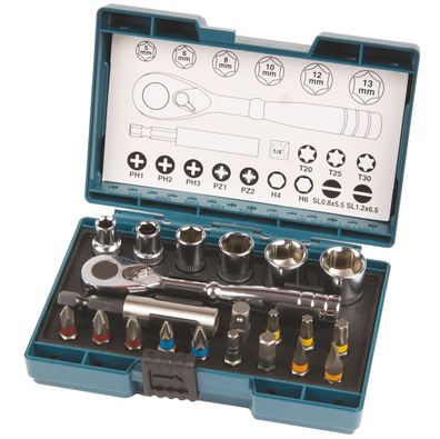 Makita® Zubehör Bit-Set + Ratschen - B-54081 - 21 teilig