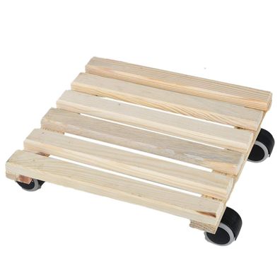 Esschert Design Pflanzenwagen Rolluntersetzer Hellbraun quadratisch 29 cm