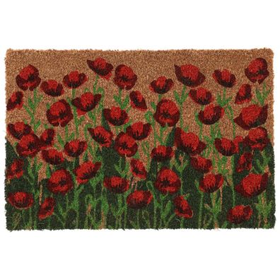 Esschert Design Kokosmatte mit rotem Mohn 60 cm