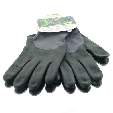 BLACKFOX® Garten - Handschuhe Gute Fingerfertigkeit & Rutschfest Grau & Schwarz Größe