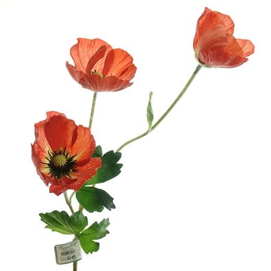 Kaemingk Mohn Rot 3 Blüten 71 cm - Kunstblumen