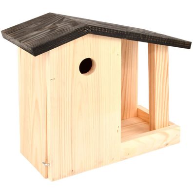 Esschert Design 2 in 1 Nistkasten und Futterhaus aus 100 % FSC® Kiefernholz