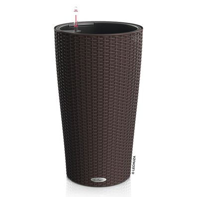 LECHUZA® Pflanzgefäße Cilindro Cottage 23 Mokka All-in-One Set