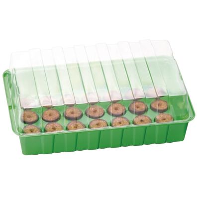 Romberg Classic Anzuchthaus M PLUS COCO Grün 36 x 13 cm & 28 Kokos-Quelltabletten
