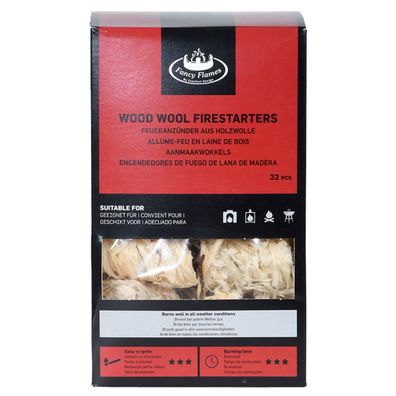 Esschert Design Brennstoffe Feueranzünder aus Holzwolle - 32er Pack