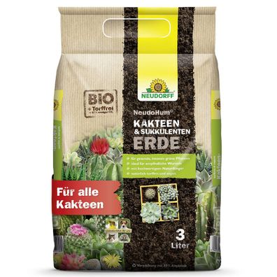 NEUDORFF® NeudoHum® Kakteen- & Sukkulentenerde torffrei - 3 Liter