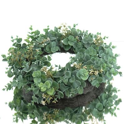 GASPER Eucalyptuskranz Grau-Grün Ø 40 cm - Kunstblumen