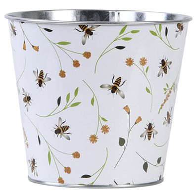 Esschert Design Blumentopf Blumen- und Bienenmuster Ø 15,9 cm