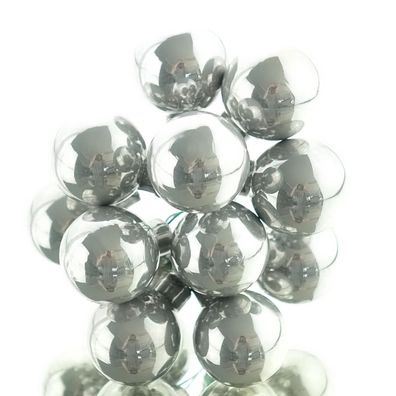 Mini-Weihnachtskugeln Hazy Blue am Draht Ø 2,5 cm aus Glas - 12er Set