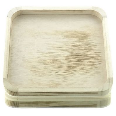 GASPER Teller Natur quadratisch 24,5 cm aus Paulownia Holz