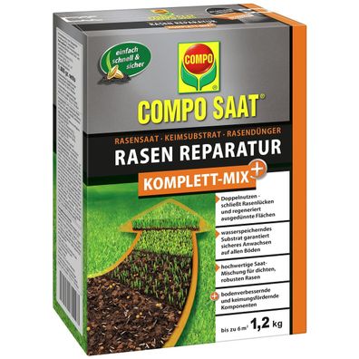 COMPO SAAT® Rasen Reparatur Komplett-Mix+ für 6 m² - 1,2 kg