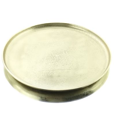 Weihnachtlicher Dekoteller Goldfarben Ø 20,25 cm - Aluminium