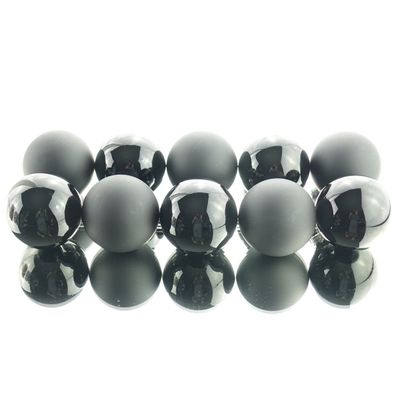 Christbaumkugeln Black schwarz 5 x glänzend & 5 x matt Ø 6 cm aus Glas - 10er Set
