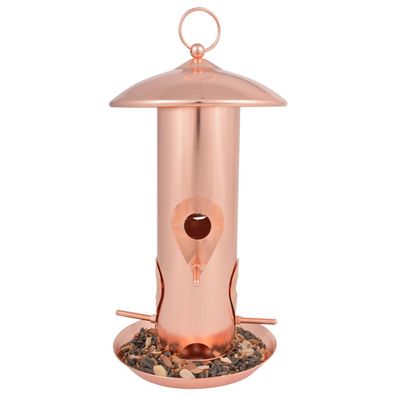 Esschert Design Vogelfuttersilo verkupfert mit 6 Öffnungen 30,5 cm - Metall